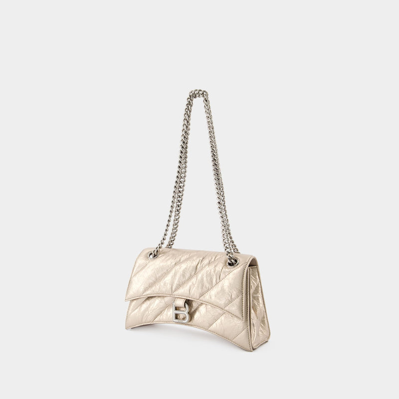 Sac À Bandoulière Crush Chain S - Balenciaga - Cuir - Beige