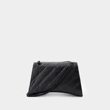 Sac Porté Épaule Crush Chain M - Balenciaga - Cuir - Noir