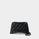 Sac Porté Épaule Crush Chain M - Balenciaga - Cuir - Noir