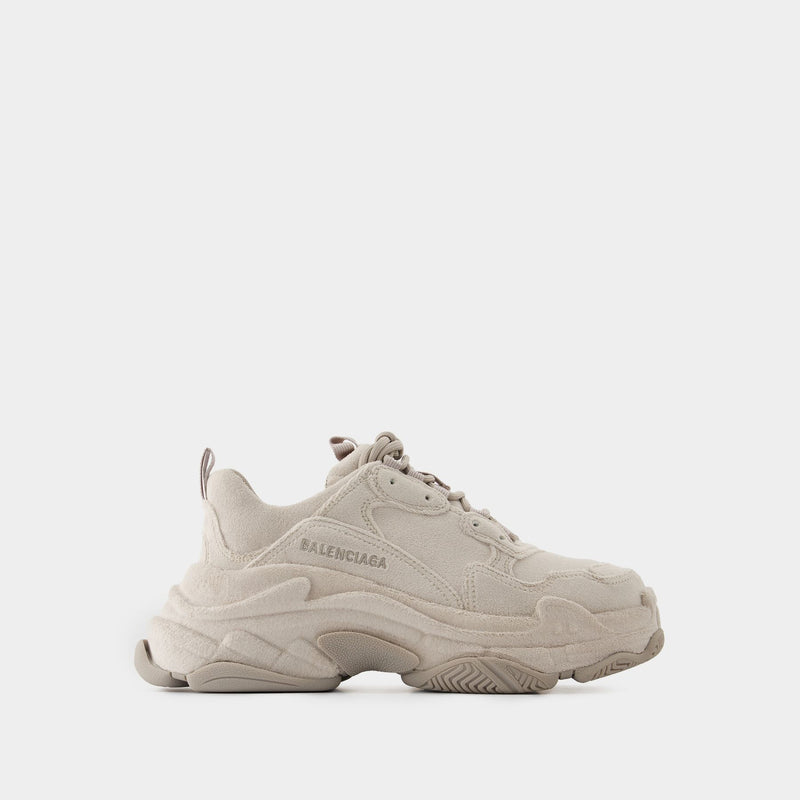 Sneakers Triple S - Balenciaga - Cuir - Beige