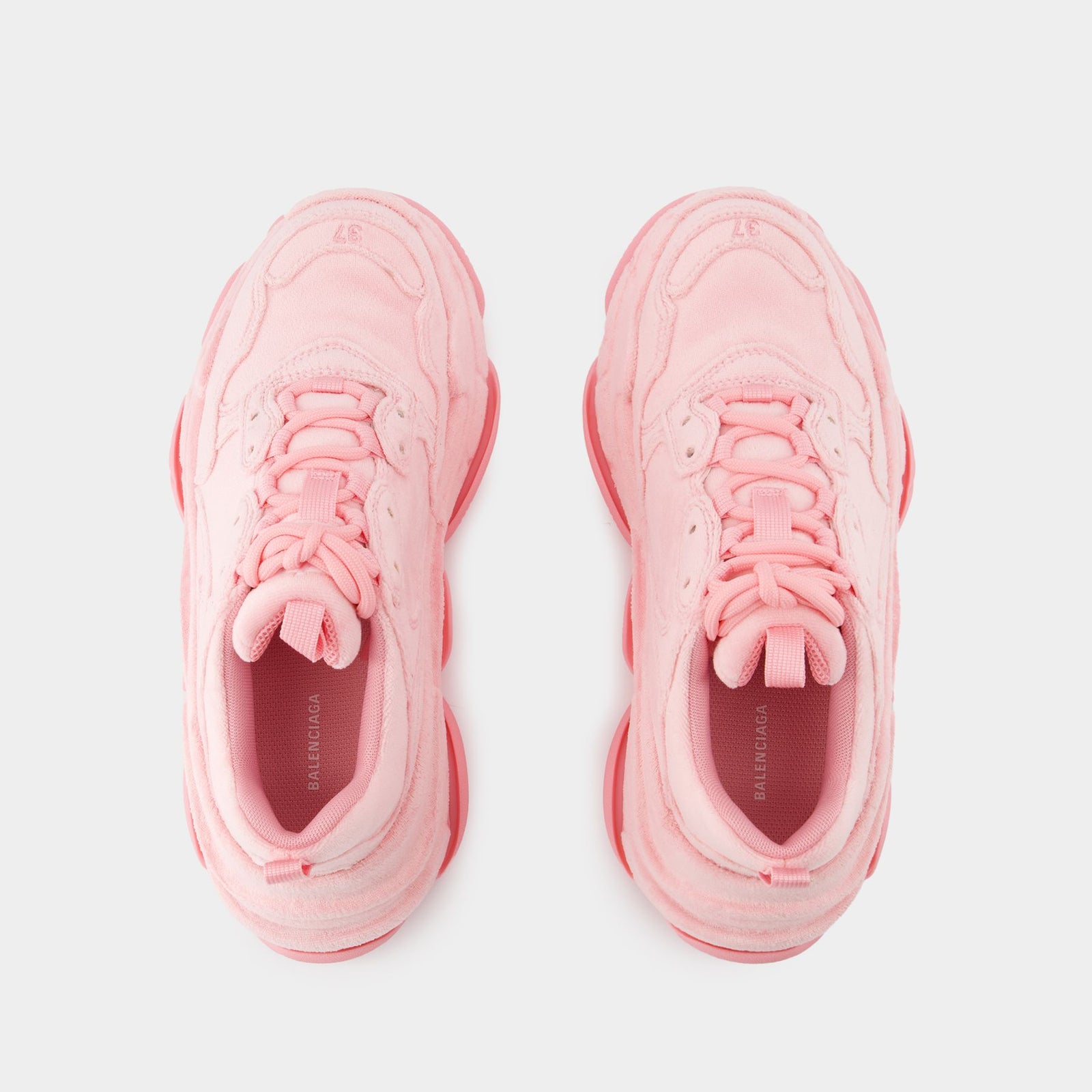 Sneakers Triple S Balenciaga Cuir Rose