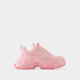 Sneakers Triple S - Balenciaga - Cuir - Rose