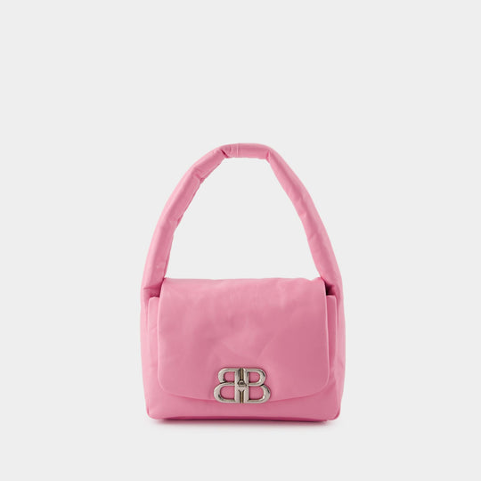 Sac Porté Épaule Monaco Sling S - Balenciaga - Cuir - Rose