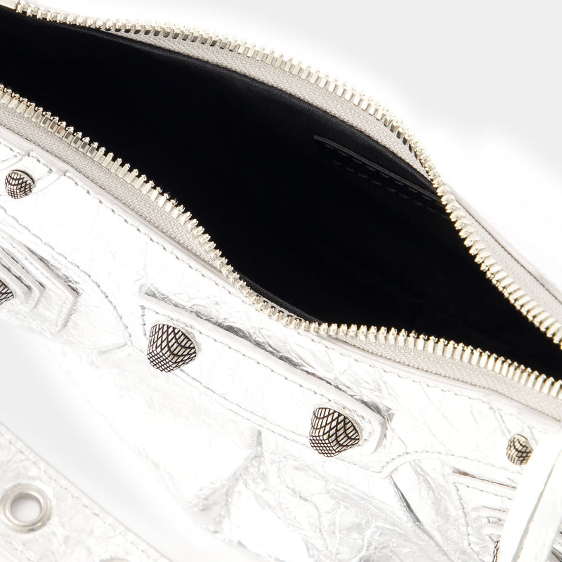 Sac À Bandoulière Le Cagole Sho Xs Balenciaga Cuir Argenté