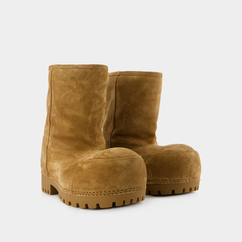 Bottes Alaska Fur Low - Balenciaga - Cuir - Marron