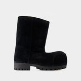 Bottes Alaska Fur Low - Balenciaga - Cuir - Noir