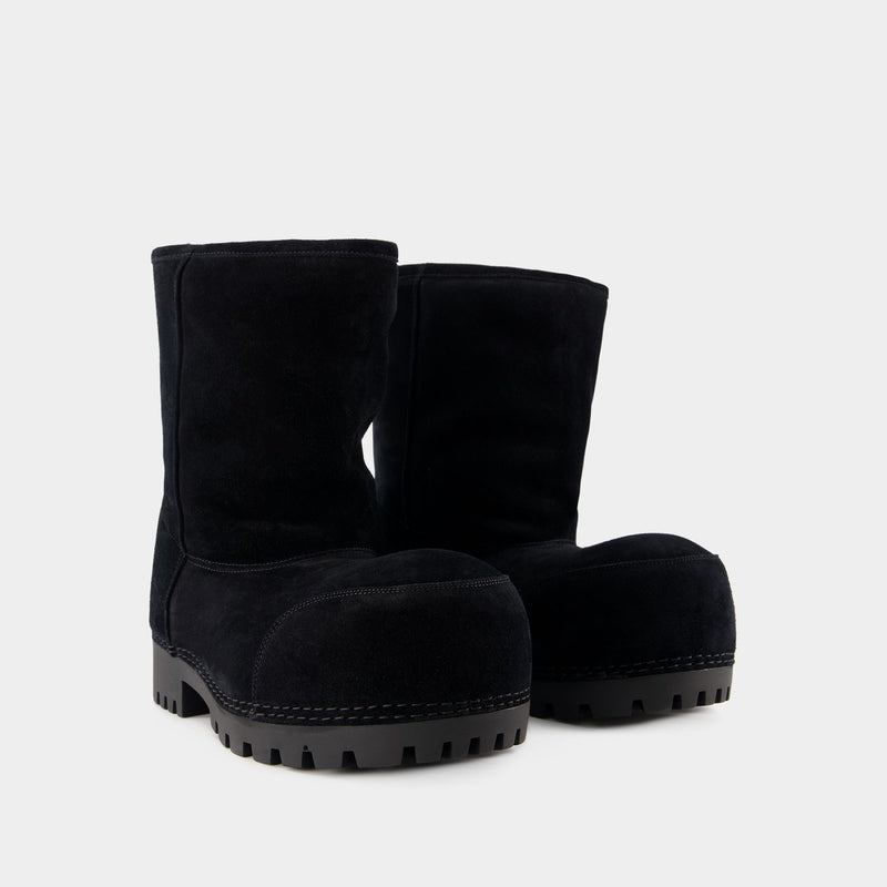 Bottes Alaska Fur Low - Balenciaga - Cuir - Noir