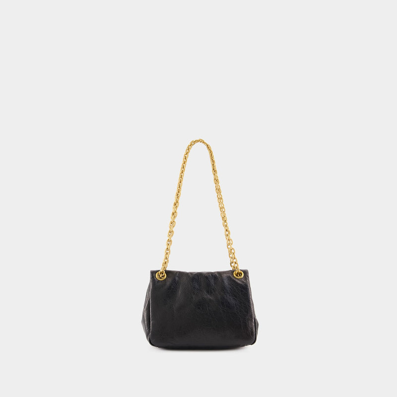 Sac Porté Épaule Monaco Mini - Balenciaga - Cuir - Noir