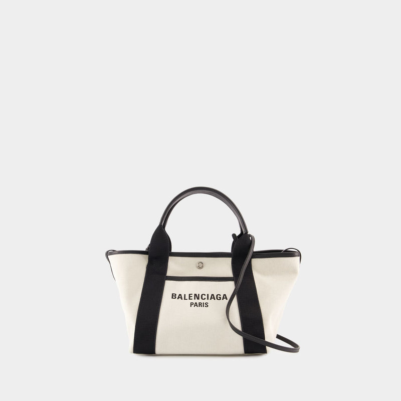 Cabas Navy Revamp Small - Balenciaga - Coton - Blanc