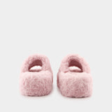 Sandales Furry Platform - Balenciaga - Synthétique - Rose