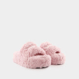 Sandales Furry Platform - Balenciaga - Synthétique - Rose