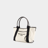 Cabas Navy Revamp M - Balenciaga - Cuir - Blanc