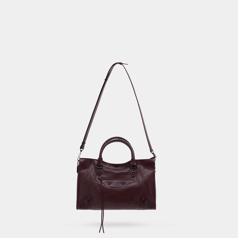 Sac À Main Le City Medium - Balenciaga - Cuir - Bordeaux