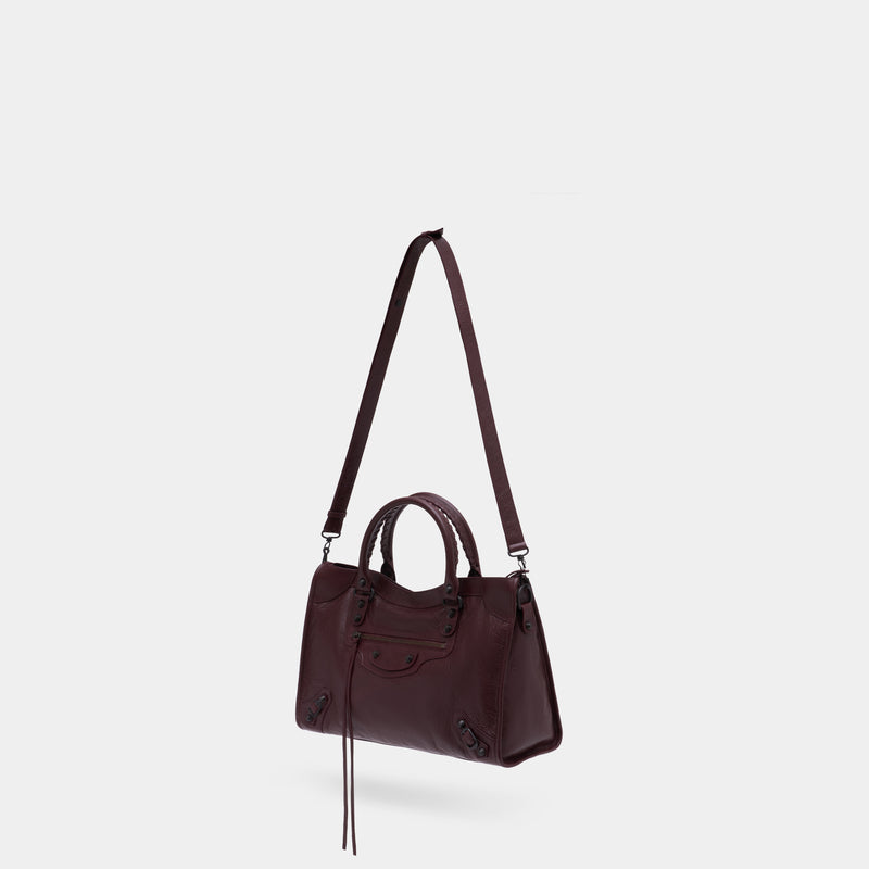 Sac À Main Le City Medium - Balenciaga - Cuir - Bordeaux