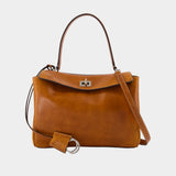 Sac Porté Épaule Rodeo S - Balenciaga - Cuir Synthétique - Marron