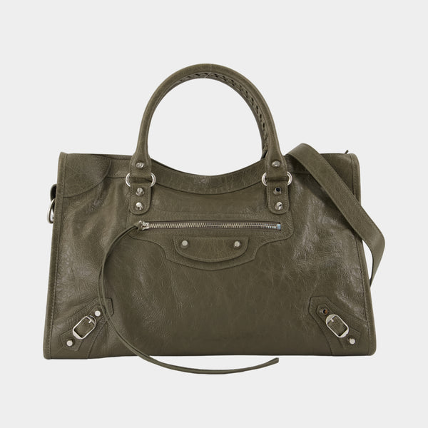 Sac À Main Le City Medium - Balenciaga - Cuir - Vert
