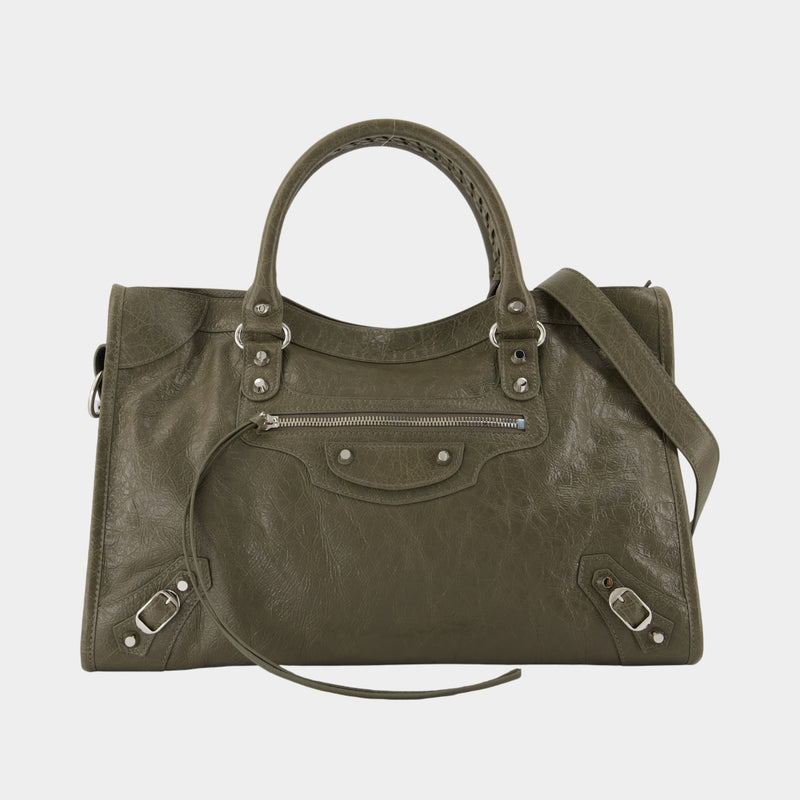 Sac À Main Le City Medium - Balenciaga - Cuir - Vert