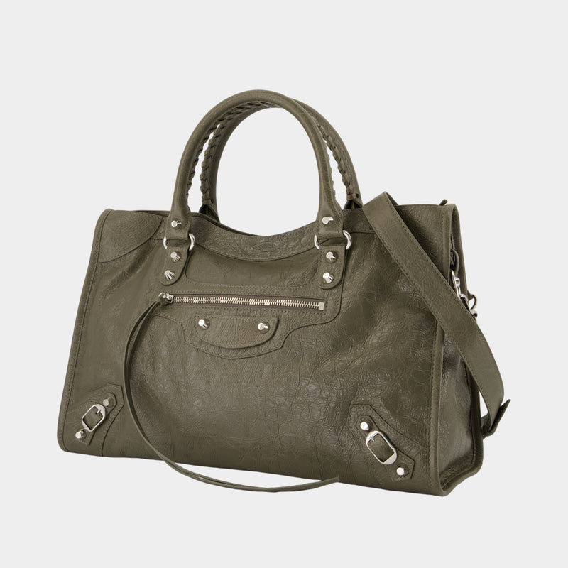 Sac À Main Le City Medium - Balenciaga - Cuir - Vert