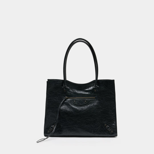 Sac Porté Épaule Le City M - Balenciaga - Cuir - Noir