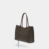 Sac Porté Épaule Le City Medium - Balenciaga - Cuir - Kaki