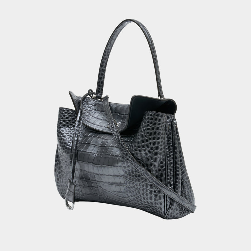 Sac À Main Rodeo Top Handle M - Balenciaga - Cuir - Gris