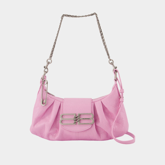 Sac Porté Épaule Pamela - Balenciaga - Cuir - Rose