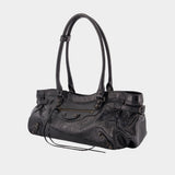 Sac Porté Épaule Le City East West - Balenciaga - Cuir - Noir