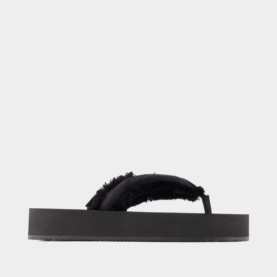 Sandales Jet Lag Micro - Balenciaga - Satin - Noir