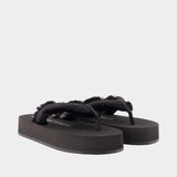 Sandales Jet Lag Micro - Balenciaga - Satin - Noir