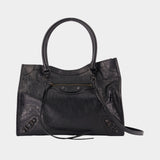 Sac Porté Épaule Le City Tote S - Balenciaga - Cuir - Noir