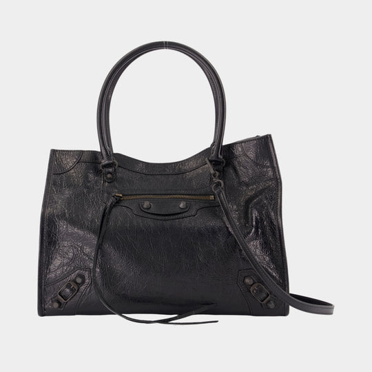 Sac Porté Épaule Le City Tote S - Balenciaga - Cuir - Noir