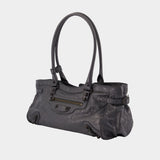 Sac Porté Épaule Le City East West - Balenciaga - Cuir - Noir