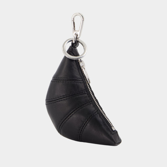 Porte-Clé Mini Croissant - Lemaire - Cuir - Noir