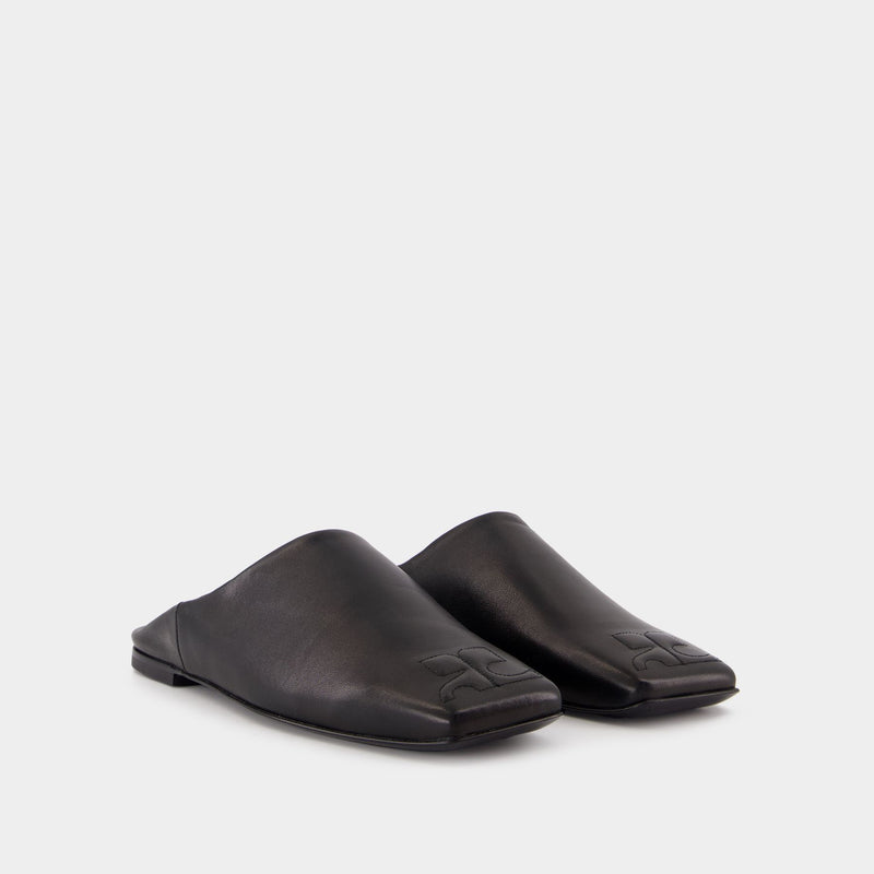 Mules Heritage Shadow - Courreges - Cuir - Noir