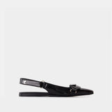 Sling Back Racer Vinyl - Courreges - Cuir - Noir