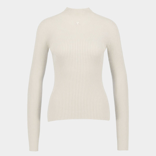 Pull Mockneck - Courreges - Coton - Blanc