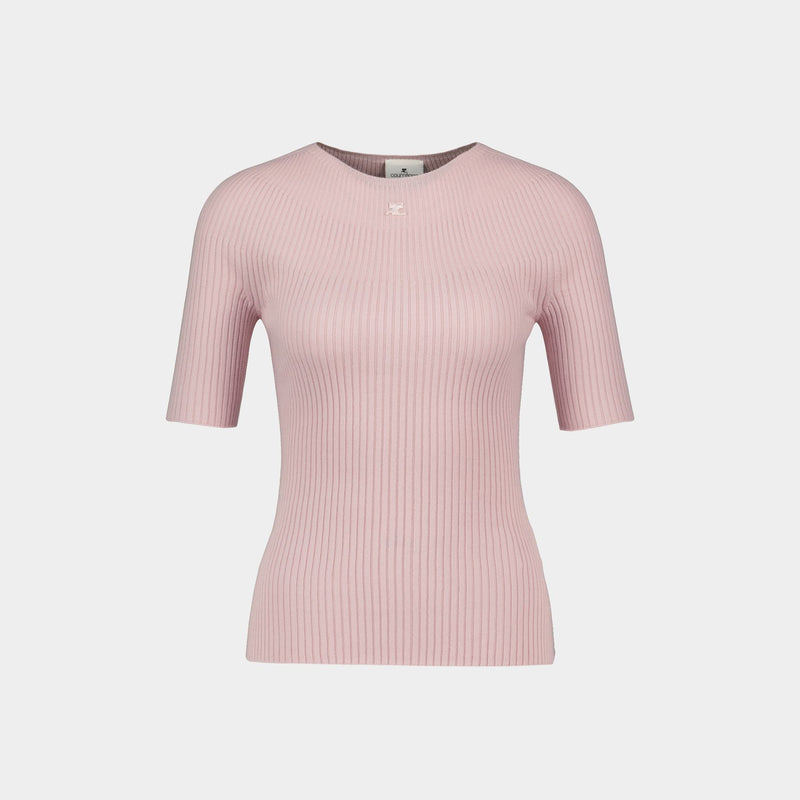 Pull Solar Ss - Courreges - Coton - Rose