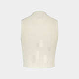 T-Shirt Mockneck - Courreges - Coton - Blanc