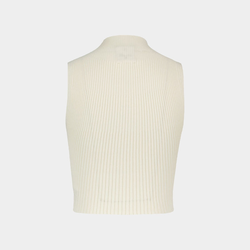 T-Shirt Mockneck - Courreges - Coton - Blanc