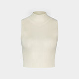 T-Shirt Mockneck - Courreges - Coton - Blanc