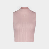 T-Shirt Mockneck - Courreges - Coton - Rose