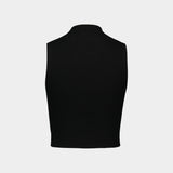 T-Shirt Mockneck - Courreges - Coton - Noir