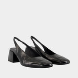 Sandales Heritage - Courreges - Cuir - Noir