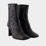 Bottines Square Toe 80 - Courreges - Cuir - Noir