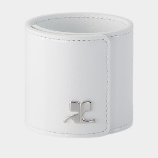 Bracelet Slap - Courreges - Cuir - Blanc