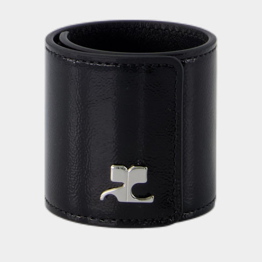 Bracelet Slap - Courreges - Cuir - Noir