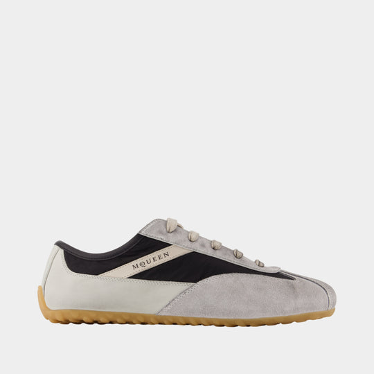 Sneakers Boxe - Alexander McQueen - Cuir - Noir/Gris
