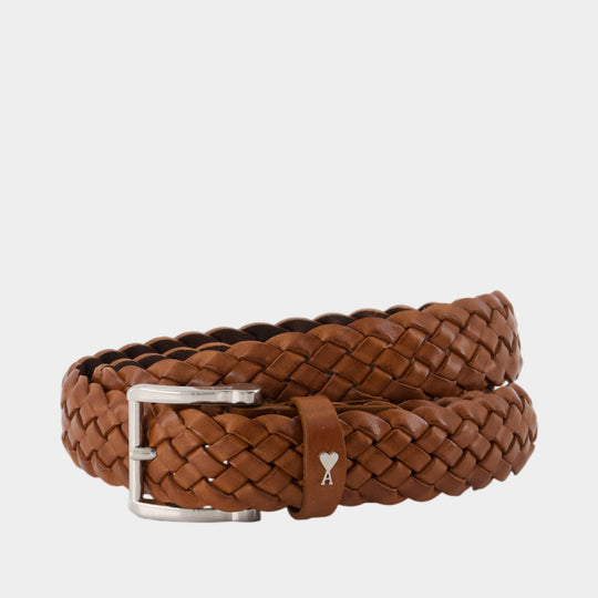 Ceinture 30mm Braided Paris Paris - AMI Paris - Cuir - Marron