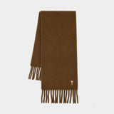 Écharpe Ami De Coeur Patch - AMI Paris - Laine - Marron