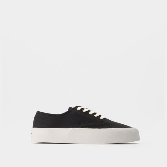 Sneakers Lace Up - Maison Kitsune - Coton - Noir